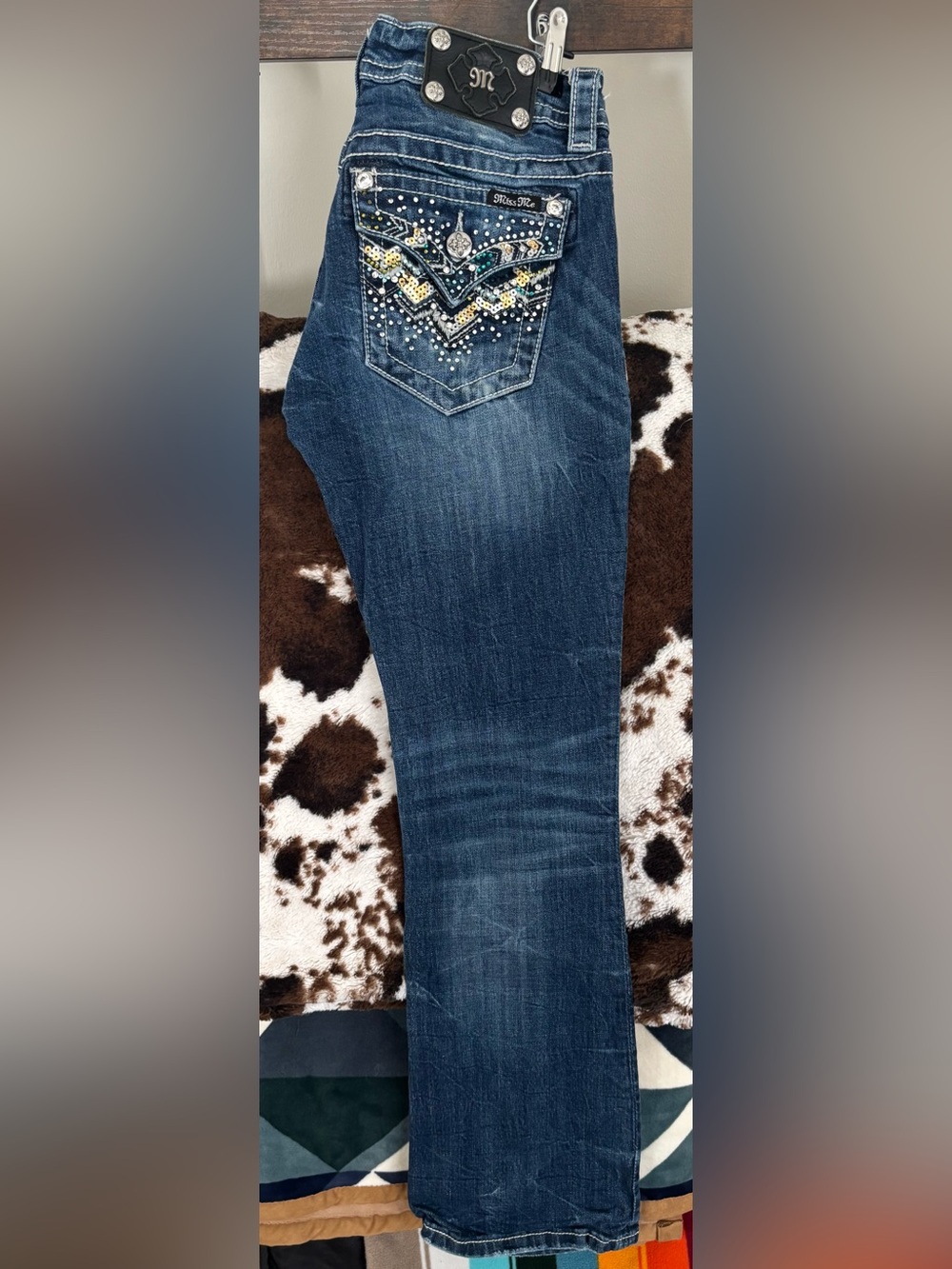 MissMe Dark Wash Bootcut Jeans